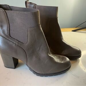 Clarks Taupe Ankle Booties